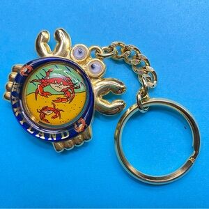 Google Eyes Maryland Swivel Crab Key Chain With Ring Gold Tone